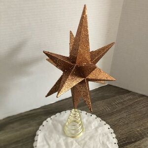 14” Bronze Glitter Star Tree Topper